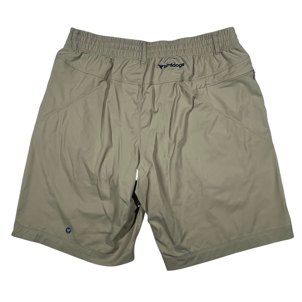 Birddogs Gym Shorts Men XL Long Tan Khaki Lined Stretch Athletic Performance - Picture 3 of 13